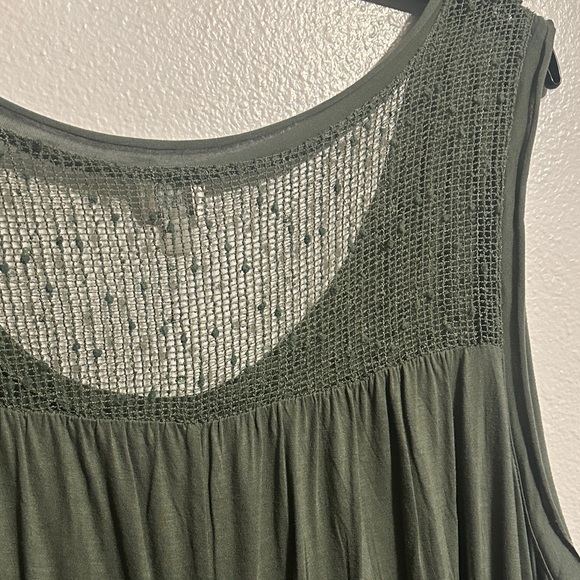 Cupio Olive Green Crochet Layered Tank - Picture 13 of 14